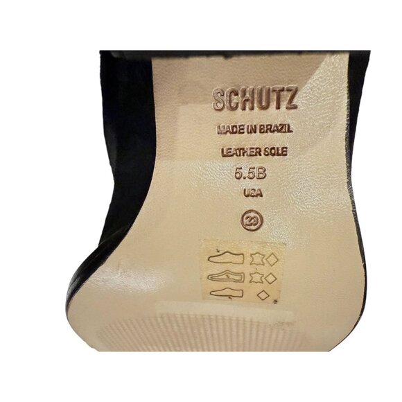 Schutz Alexxa Womens Western Fringe Boots Black Suede 5.5B NWOB - Picture 7 of 9